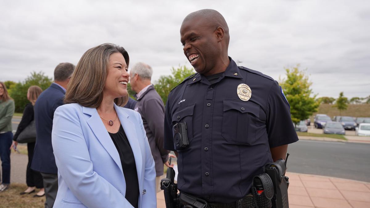 Rep. Angie Craig with local law enforcement