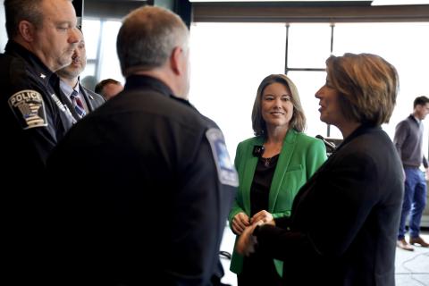group photo at event with Sen. Amy Klobuchar