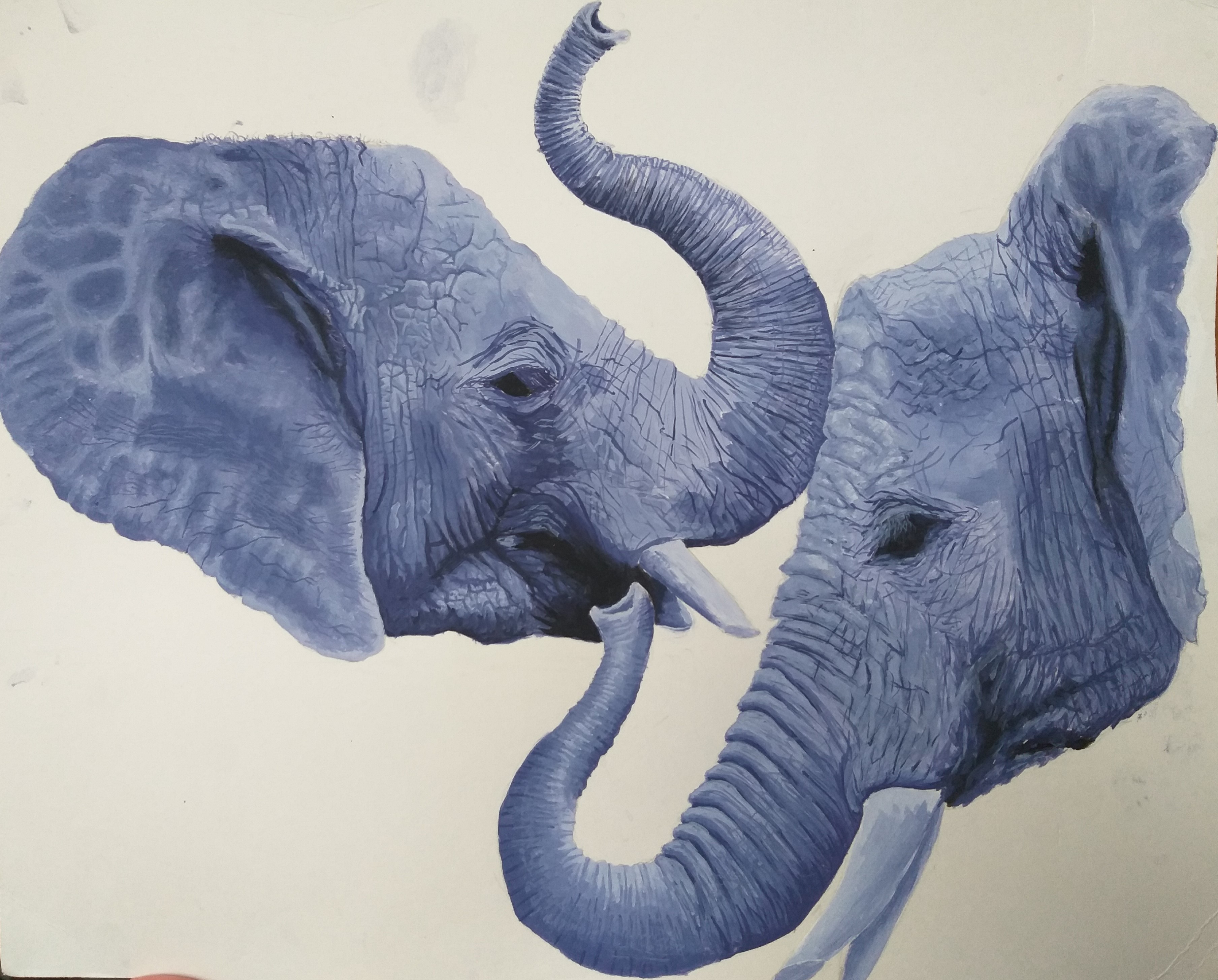 Sisters in Purple by Ananda Myint (Painting) 