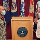Jorge Chaves Meza takes the Oath of Enlistment to join the U.S. Marine Corps 