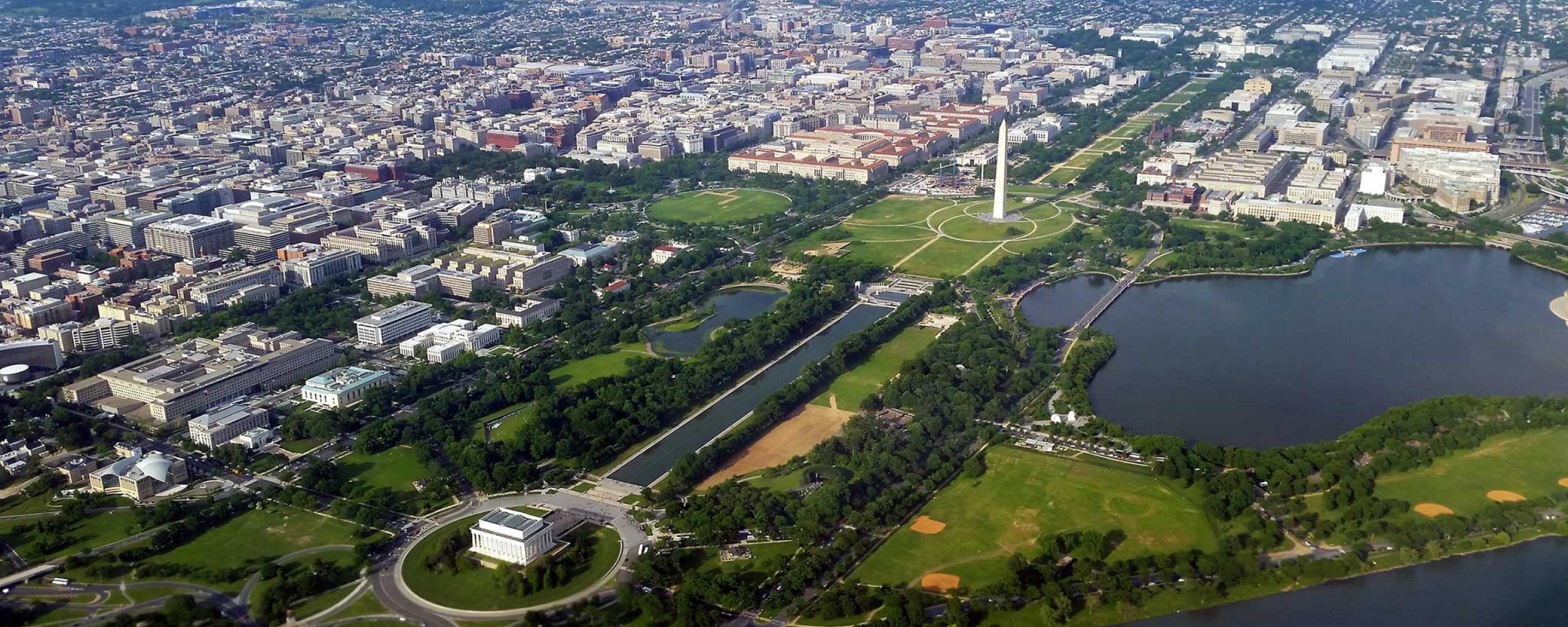 Aerial view of the U.S. Capitol